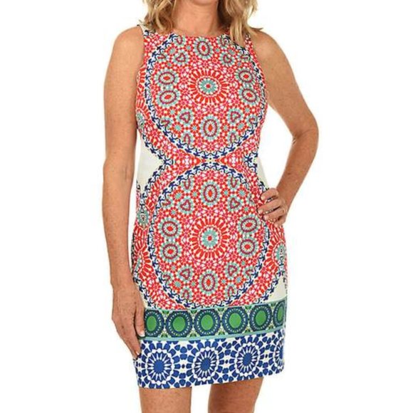 London Times Dresses & Skirts - NWT London Times red & blue medallion print summer dress, 4